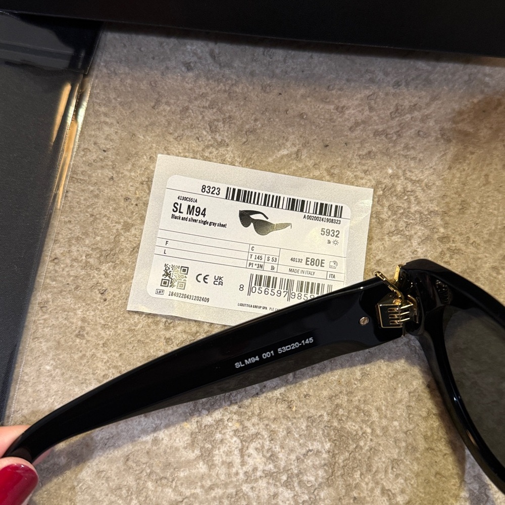 Saint Laurent Black Cat Eye Sunglasses with Gold Accents (used) - Picture 4 of 6